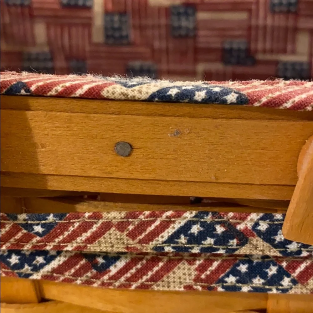 Vintage Longaberger Basket Family Signatures Red Blue Fabric Liner Protector